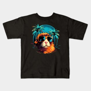 Retro Wave American Guinea Pig Good Vibes Shirt Kids T-Shirt